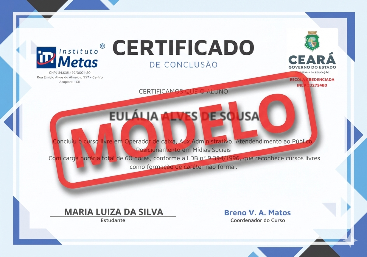 Modelo do Certificado Instituto Metas
